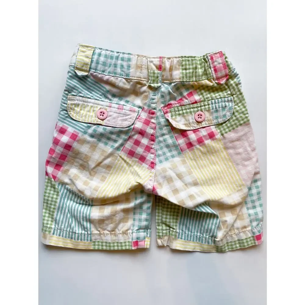 Toddler Girl's OshKosh Colorful Patchwork Cotton Shorts Size 4